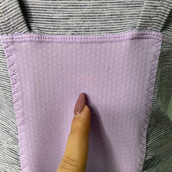Lululemon Active Strength Tank Lilac Heathered Coal Wee Stripe / Lilac Size 8 - Picture 12 of 12
